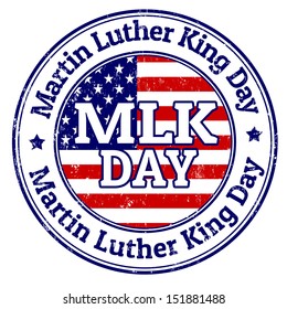 Martin Luther King Day grunge rubber stamp on white, vector illustration