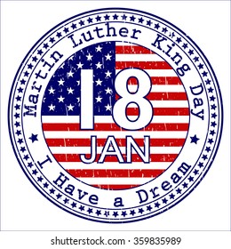 Martin Luther King Day grunge stamp vector.
