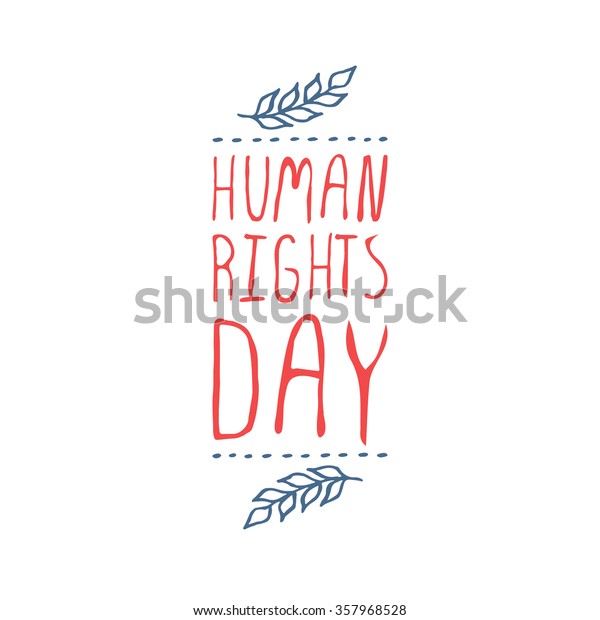 Martin Luther King Day handdrawn greeting card on\
white background.  Human rights day. Typographic banner with text\
and olive branch.