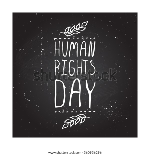 Martin Luther King Day handdrawn greeting card on\
chalkboard background.  Human rights day. Typographic banner with\
text and olive branch.