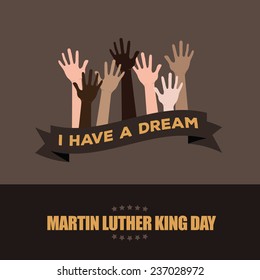 Martin Luther King Day Hands Raised Design EPS 10 vector stock illustration