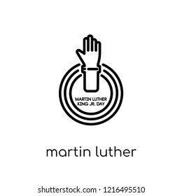 martin luther king day icon. Trendy modern flat linear vector martin luther king day icon on white background from thin line United States of America collection, outline vector illustration