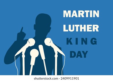 Martin Luther King Day on an abstract background. MLK day blue vector illustration eps10 background
