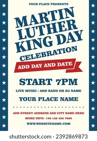 Martin Luther King day party flyer poster social media post design