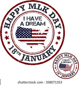 Martin luther king day stamp. Vector illustration