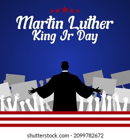 Martin Luther king day theme poster. Vector illustration. Suitable for Poster, Banners, background, and greeting card.