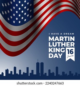 Martin Luther king day themed design, perfect for posters, backgrounds, social media posts etc