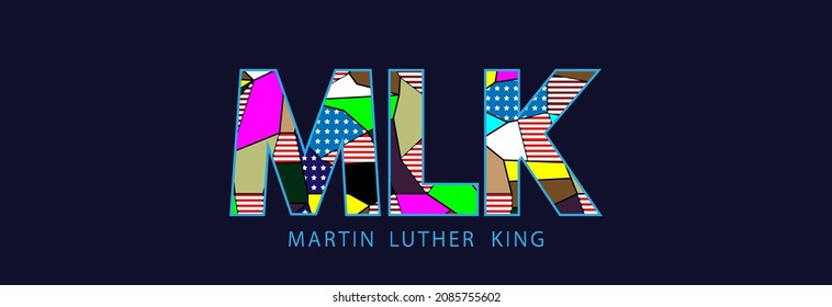 Martin Luther King Day typographic design EPS10, multicolored letters of the MLK.