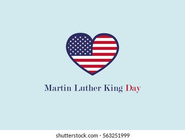 Martin Luther King Day vector. American hero. American flag heart. Important day