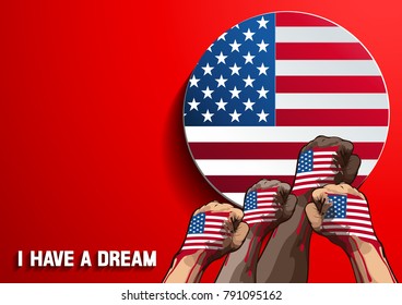 Martin Luther King Day. Vector illustration. Horizontal Poster. you can place relevant content on the area.