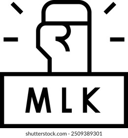 martin luther king icon. Thin linear style design isolated on white background