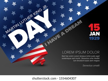 Martin Luther King jr. day poster template layout with place for your text
