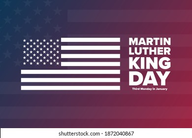 Martin Luther King Jr. Day. MLK. Third Monday in January. Holiday concept. Template for background, banner, card, poster with text inscription. Vector EPS10 illustration