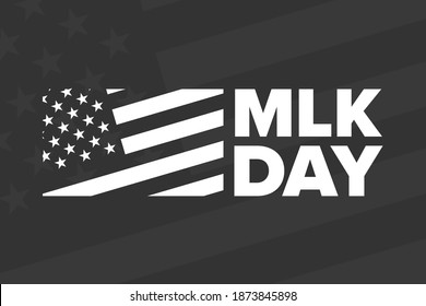 Martin Luther King Jr. Day. MLK. Third Monday in January. Holiday concept. Template for background, banner, card, poster with text inscription. Vector EPS10 illustration