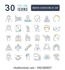 Martin Luther King Jr. Day. Collection of perfectly thin icons for web design, app, and the most modern projects. The kit of signs for category Holidays.