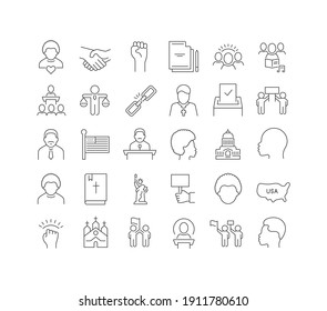 Martin Luther King Jr. Day. Collection of perfectly thin icons for web design, app, and the most modern projects. The kit of signs for category Holidays.