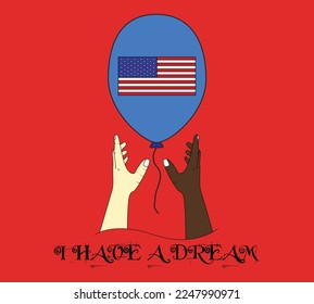 Martin Luther King Jr. Day. MLK. Holiday concept. Template for background, banner, card, poster with text inscription. Vector Illustration.