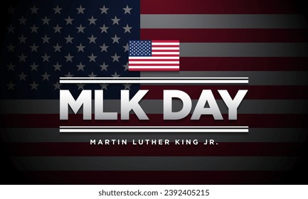 Martin Luther King Jr. Day Background Design with American Flag.