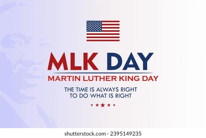 Martin Luther King Jr. Day illustration vector with American Flag and typography, Martin Luther king day celebration