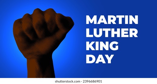 Martin Luther King Jr. day banner. Fist of african american woman. Black history month. African American equality. Hand of human. MLK Day