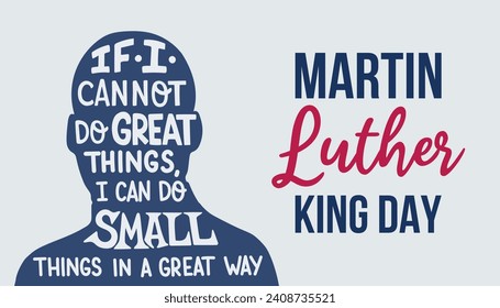 Martin Luther King Jr. Tag Typografie Grußkartendesign. MLK-Tag, grauer Vektorhintergrund