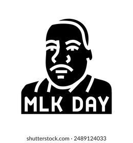 martin luther king jr day usa holiday glyph icon vector. martin luther king jr day usa holiday sign. isolated symbol illustration