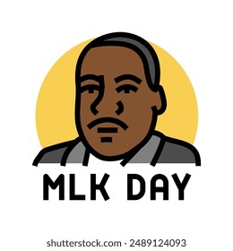 martin luther king jr day usa holiday color icon vector. martin luther king jr day usa holiday sign. isolated symbol illustration