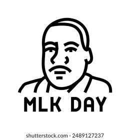 martin luther king jr day usa holiday line icon vector. martin luther king jr day usa holiday sign. isolated contour symbol black illustration