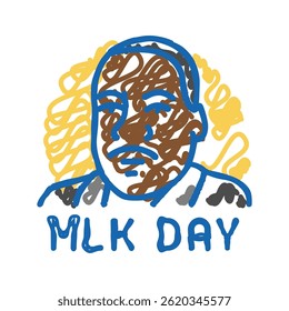 martin luther king jr day usa holiday doodle icon sketch vector. martin luther king jr day usa holiday sign. isolated symbol illustration