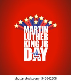 Martin Luther King JR day sign with stars illustration background