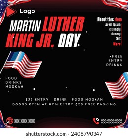 Martin luther king Jr holiday of america with beautiful background | Martin luther king day flyer celebration with instagram and facebook story template | 17th january martin luther king celebration