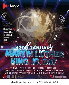Martin luther king Jr holiday of america with beautiful background | Martin luther king day flyer celebration with instagram and facebook story template | 17th january martin luther king celebration