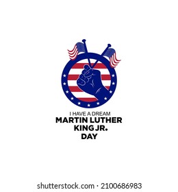 martin luther king jr memorial day logo design concept