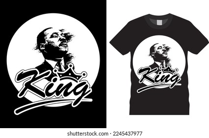 Martin Luther king jr t-shirt design vector template.  Mlk  Day in USA, lettering inspirational quotes, Motivational Awareness, design for banner, poster, tshirt, card, vector, illustration