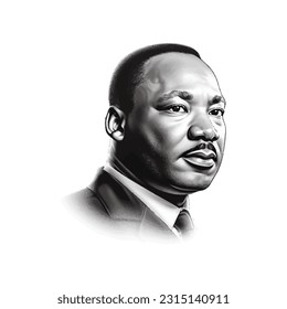 Martin Luther King Jr. Vector Illustration.