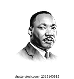 Martin Luther King Jr. Vector Illustration.