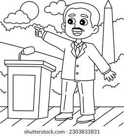 Martin Luther King of Juneteenth Coloring Page