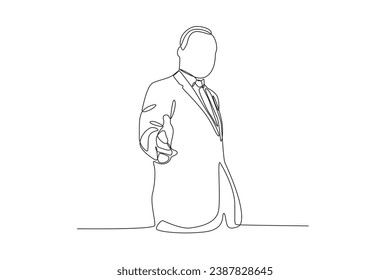 Martin Luther King in a neat suit. Martin Luther King Day one-line drawing