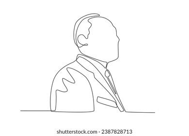 Martin Luther King's banner. Martin Luther King Day one-line drawing