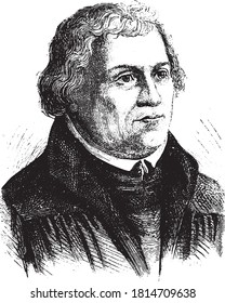 Martin Luther. Vintage engraving. From Popular France, 1869.