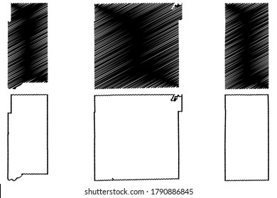 Martin, Marion And Madison County, Indiana (U.S. County, United States Of America, USA, U.S., US) Map Vector Illustration, Scribble Sketch Martin, Marion And Madison  Map