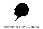 Martin Van Buren, black isolated silhouette