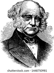 Martin Van Buren, ilustración vintage