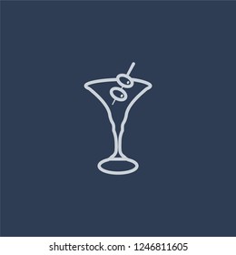 Martinez icon. Martinez linear design concept from Drinks collection. Simple element vector illustration on dark blue background.