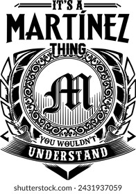 
Diseño de apellido Martinez para serigrafía en camisetas