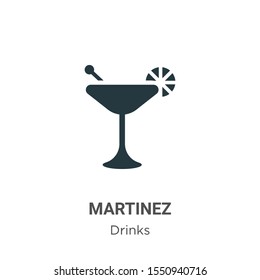 Martinez vector icon on white background. Flat vector martinez icon symbol sign from modern drinks collection for mobile concept and web apps design.