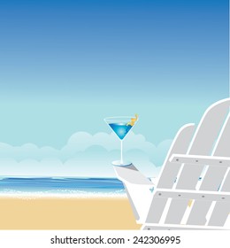 Martini at the beach background EPS 10 vector stock illustration