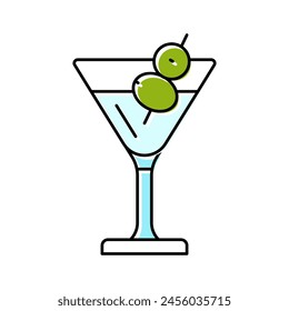 martini beverage drink color icon vector. martini beverage drink sign. isolated symbol illustration