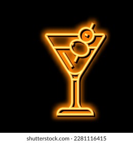 martini beverage drink neon light sign vector. martini beverage drink illustration