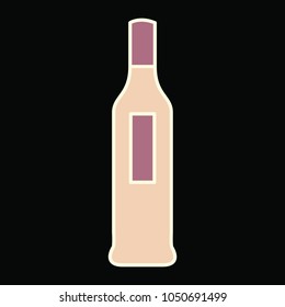 Martini bottle icon. Cartoon Martini bottle vector icon for web design isolated on black background